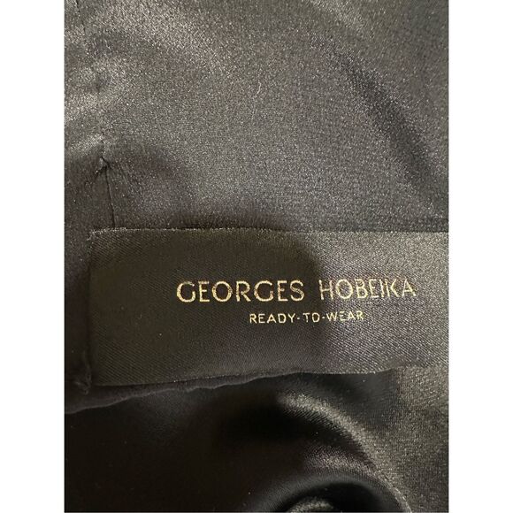 GEORGES HOBEIKA Crêpe Gown With Bow-Like Collar $4625 - Picture 12 of 12